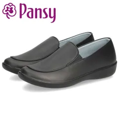 【ブラック】スリッポン レディース シューズ きれいめ パンジー 靴 防水 晴雨兼用 軽量 仕事 通勤 普段履き EEE 3E 黒 Pansy 2324
