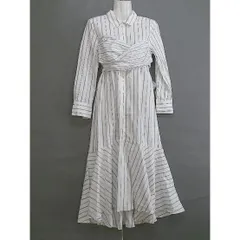 ◇ ◎ JILL STUART ジル スチュアート ストライプ 20SS 長袖 ロング シャツ ワンピース サイズ2 ホワイト レディース  【1204290004178】