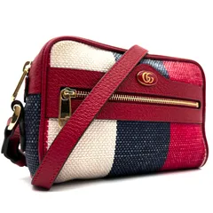 未使用級 GUCCI グッチ オフィディア GGマーモント ショルダーバッグ GGジャガード キャンバス レザー 本革 シェリーライン トリコロール 赤 青 白 レディース 517350