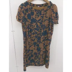 ◇ ESTNATION ONLINE STORE 花柄 フレンチスリーブ ミニ ワンピース サイズ38 ブラウン ネイビー レディース  【1205030002904】のサムネイル
