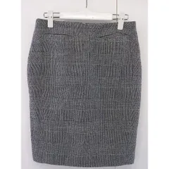 ◇ Peridot ペリドット イタリア製 グレンチェック 膝丈 タイト スカート サイズ8 グレー系 レディース  【中古】 【1205030005783】