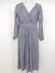 ◇ RAY CASSIN レイカズン カシュクール 長袖 ロング ワンピース サイズ 2 グレー レディース  【中古】 【1205100011072】
