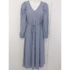 ◇ ◎ RAY CASSIN レイカズン カシュクール Vネック 長袖 膝下丈 ワンピース サイズ F パープル レディース  【中古】 【1205100010228】