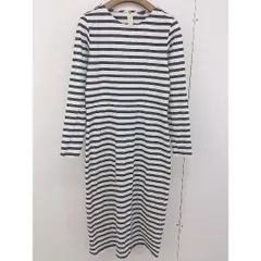 ◇ J.CREW ジェイクルー ボーダー 長袖 膝下丈 ワンピース サイズ6 ホワイト ブラック レディース  【中古】 【1205120000742】