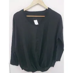 ◇ JEANASIS ジーナシス 切替 長袖 シャツ ブラウス カットソー サイズF ブラック レディース  【中古】 【1205120000087】