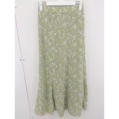 ◇ GRL グレイル 花柄 ロング フレア スカート サイズM グリーン ホワイト レディース  【中古】 【1205120007703】