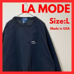 USA製　薄手中綿　ナイロン　プルオーバー　メンズ　ブラック　L