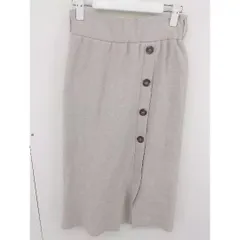 ◇ JUSGLITTY ジャスグリッティー フロントボタン 膝下丈 タイト ニット スカート サイズ 1 グレージュ レディース  【中古】 【1205190006132】のサムネイル