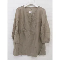 ◇ HUMAN WOMAN ヒューマンウーマン 七分袖 ブラウス カットソー サイズM ブラウン系 レディース  【中古】 【1205190003391】