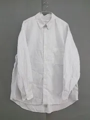 ◇ WYM LIDNM ウィム バイ リドム ストライプ 長袖 シャツ サイズS ホワイト グレー メンズ  【中古】 【1205230003916】