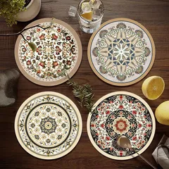 ハンドメイド カフェ風コースター&マット おしゃれな食器のアクセント