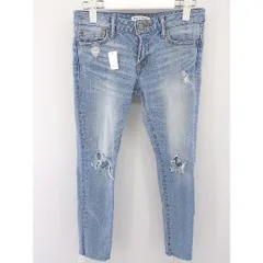 ◇ AZUL BY MOUSSY アズールバイマウジー ストレッチ ダメージ加工 ジーンズ デニム パンツ サイズ26 ブルー レディース  【中古】 【1205270004416】