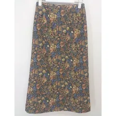 ◇ Andemiu アンデミュウ 花柄 ロング フレア スカート サイズSS ブラック ベージュ マルチ レディース  【中古】 【1205300001484】