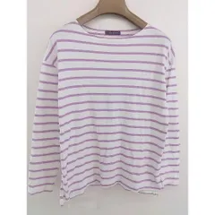 ◇ URBAN RESEARCH アーバンリサーチ ボーダー 長袖 Tシャツ カットソー サイズF ホワイト パープル レディース  【中古】 【1205300000777】