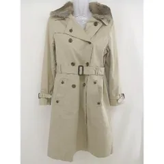 ◇ ◎ HUMAN WOMAN ヒューマンウーマン ラビットファー 長袖 トレンチ コート サイズ2 ベージュ レディース  【中古】 【1205300000166】のサムネイル