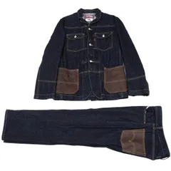アイ ジュンヤワタナベ マン コムデギャルソン×リーバイス eye JUNYA WATANABE MAN×Levi's レザーパッチポケットデニムセットアップ インディゴM S