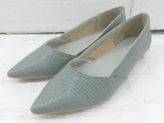 ◇ SESTO セスト ポインテッドトゥ フラット パンプス シューズ サイズ24cm グリーン系 レディース  【中古】 【1206030006053】