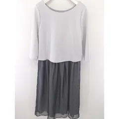 ◇ ANGELIEBE エンジェリーベ マタニティ 七分袖 膝下丈 ワンピース サイズS/M ブラック グレー レディース  【中古】 【1206060001523】