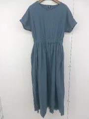 ◇ merlot メルロー フリンジ フレンチスリーブ ロング ワンピース ブルー系 レディース  【中古】 【1206070004767】のサムネイル