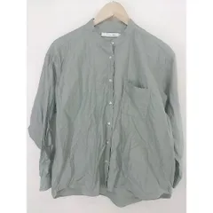 ◇ AMERICAN HOLIC アメリカン ホリック ノーカラー 長袖 シャツ ブラウス サイズM カーキ レディース  【中古】 【1206090008127】