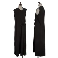 アルファスピンALFASPIN フラワーデザインストレッチコットンノースリーブワンピース 黒M