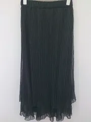 ◇ JEANASIS ジーナシス プリーツ ロング フレア スカート サイズF ブラック レディース  【中古】 【1206130006212】