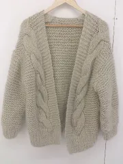■ GLOBAL WORK グローバルワーク ケーブルニット 長袖 カーディガン サイズF ベージュ レディース  【中古】 【1206130005208】