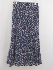 ◇ &.NOSTALGIA アンド ドット ノスタルジア 花柄 ロング フレア スカート サイズM ネイビー ピンク マルチ レディース  【中古】 【1206130007233】