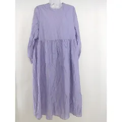 ◇ Aunt Marie's アントマリーズ バンドカラー 長袖 膝下丈 ワンピース サイズS パープル系 レディース  【1206140005212】のサムネイル