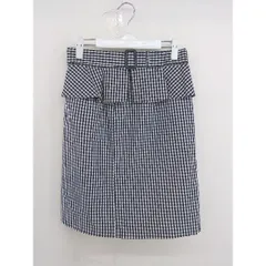◇ ◎ misch masch 2WAY チェック ペプラム 膝丈 タイト スカート サイズ2 ホワイト ブラック レディース  【中古】 【1206140003225】