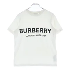 BURBERRY (バーバリー) フロントロゴプリント クルーネック 半袖Tシャツカットソー ホワイト 8008894 レディース