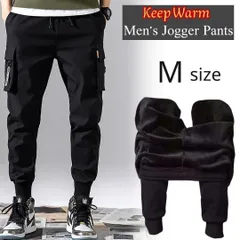 防寒 防寒 カーゴパンツ M 裏起毛 ジョガーパンツ チノパン ブラック 裏ボア 防風 スェット ジャージ ワークパンツ ボトムス ズボン 作業服 仕事着 アウトドア カジュアル スポーツ チノパンツ ミリタリー テーパードパンツ ストリート アメカジ 韓国