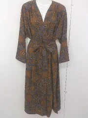 ◇ ◎ AULI アウリィ ANAP アナップ ペイズリー柄 長袖 ガウン ブラウン系 レディース  【中古】 【1206160003809】