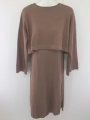 ◇ KOBE LETTUCE コウベレタス ワンピース ショート丈 ニット アンサンブル ブラウン レディース  【中古】 【1206160007128】