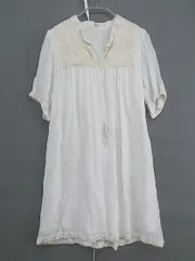 ◇ Another Edition シアー 刺繍 五分袖 チュニック ホワイト ゴールド レディース  【中古】 【1206160006022】