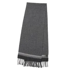 ポールスミスPaul Smith PS ウールラインフリンジマフラー グレー