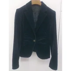 ◇ UNTITLED アンタイトル ベロア調 シングル1B 長袖 テーラード ジャケット サイズ1 ダークネイビー レディース  【中古】 【1206170005930】