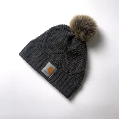 Carhartt カーハート ニット帽 ニットキャップ ビーニー ボンボン付き ケーブル編み ワッチキャップ アクリルニット 防寒 ストリート カジュアル 90s USA古着