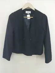 ◇ GLOBAL WORK グローバルワーク ノーカラー 長袖 ジャケット サイズM ネイビー系 レディース  【中古】 【1206200002823】