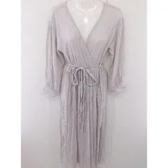 ◇ ◎ fifth フィフス 長袖 ロング カシュクール ワンピース サイズM グレー レディース  【中古】 【1206170011672】