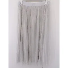 ◇ Andemiu アンデミュウ リバーシブル チュール ロング プリーツ スカート サイズF グレー レディース  【中古】 【1206170011573】