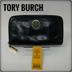 トリーバーチ Tory Burch レザー ラウンドファスナー長財布 ブラック