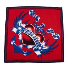 ジャンポールゴルチエ フォー セットプルミエJean Paul GAULTIER FOR SEPT PREMIERES プリントスカーフ 赤紺他