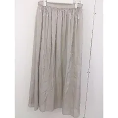 ◇ NATURAL BEAUTY BASIC ウエストゴム サテン調 ロング フレア スカート サイズS ベージュ レディース  【中古】 【1206210004060】