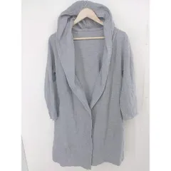◇ ◎ A day in the life UNITED ARROWS フード ロング ウエストリボン 長袖 カーディガン グレー レディース  【中古】 【1206210003544】
