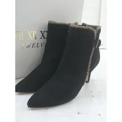 ◇ ◎ SEVEN TWELVE THIRTY ポインテッドトゥ ハイヒール ショート ブーツ サイズ22 ブラック レディース  【中古】 【1206210000840】