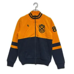 中古 レディース パーリーゲイツ PEARLY GATES ニットアウター 1(M) オレンジ×紺 ダブルジップ 裏地付き