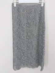 ◇ NATURAL BEAUTY BASIC ナチュラルビューティーベーシック 総レース ロング 台形 スカート サイズXS カーキ レディース  【1206220005293】