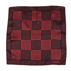 クリスチャンディオールChristian Dior シルクロゴ総柄ハンカチ 赤黒