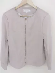 ◇ ROPE PICNIC ロペピクニック スエード調 長袖 ノーカラー ジャケット サイズ40 ピンクベージュ レディース  【中古】 【1206220006061】